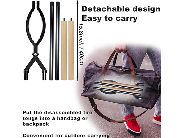 USENIOR Heavy Duty Firewood Tongs