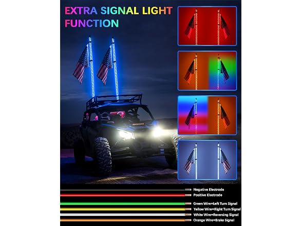 Tavaray 2PCS 6FT Whip Lights with