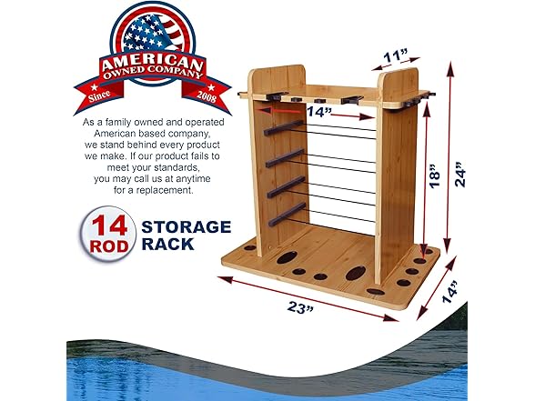 Rush Creek Creations 14 Fishing Rod Rack