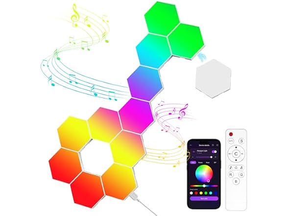 MeRGBWLife 12 Pack Hexagon LED Wall