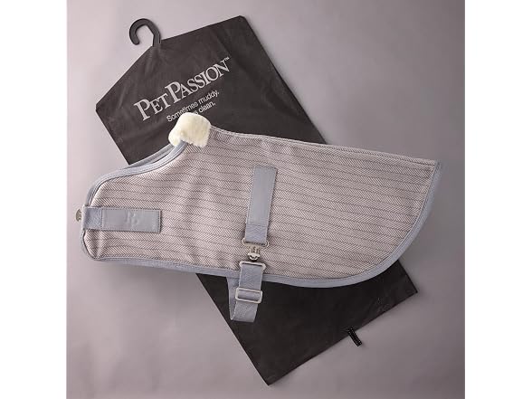 Pet Passion The Polar Fleece Coat,  Medium, Dove Gray