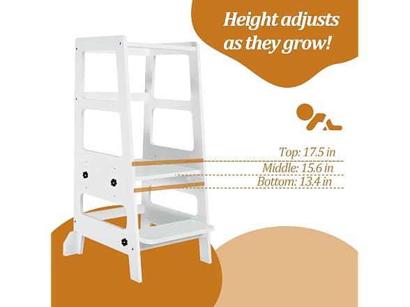 Adjustable-Height Toddler Tower Stool