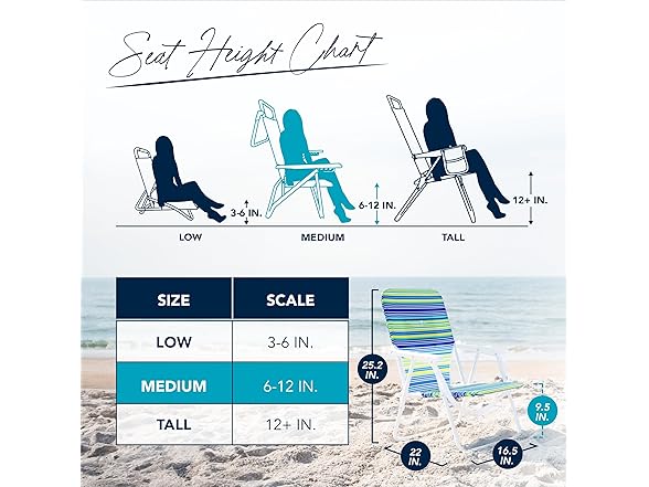 CARIBBEAN JOE Beach Chair, 1 Position (Blue and Lime Stripe)