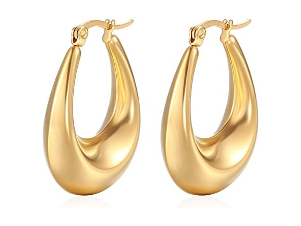 18K Gold Plated Twisted Hoop Earrings