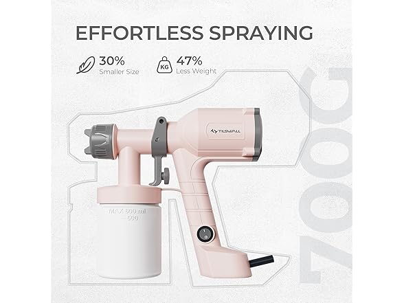 TILSWALL Dreamer400AC HVLP Paint Sprayer Pink