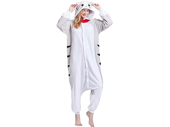 QUERITU CheeseCat Adult Onesie Pajamas