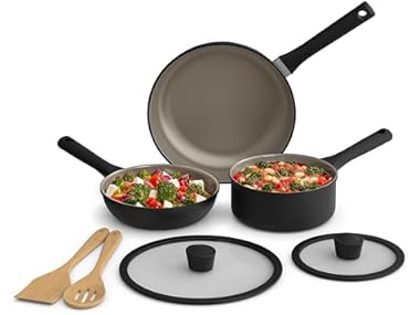 $24.99, Was $63.86, 60% Off! BELLA 7Pc Cookware Set, Nonstick Coating dealfomo
