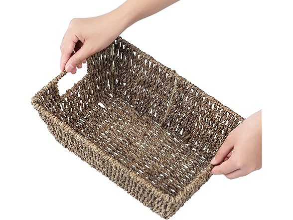 Sukkiri Homu Trapezoid Storage Basket with Handle, Set of 2 