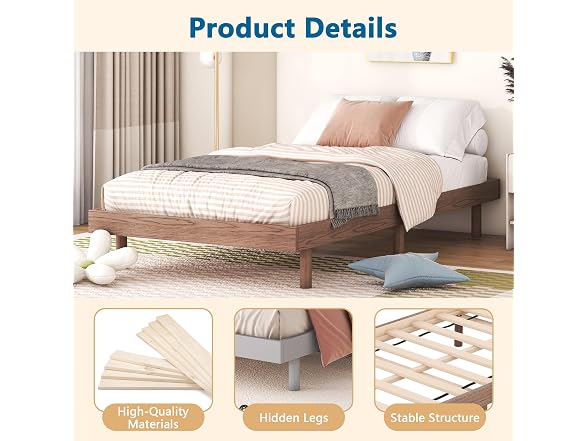 Dolonm Twin Size Floating Bed Frame