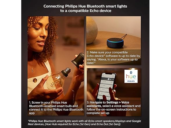 Philips Hue White Dimmable Filament ST19 LED Smart Vintage Edison Bulb