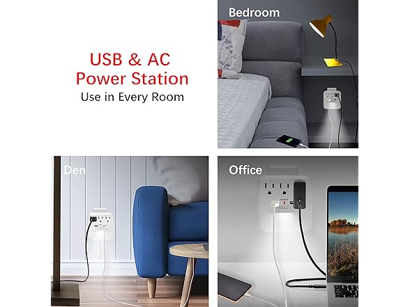 Clear Power Combo: 2-Outlet Travel Tap