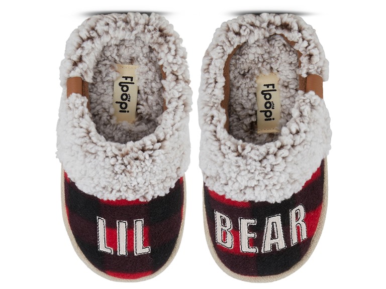 Floopi FLOOPI-374K-S Small Kids "Lil Bear" Clog Slipper Red (Kids)