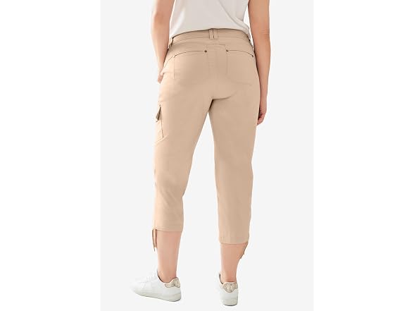 Ellos Women (24) Stretch Cargo Capris Front Pants