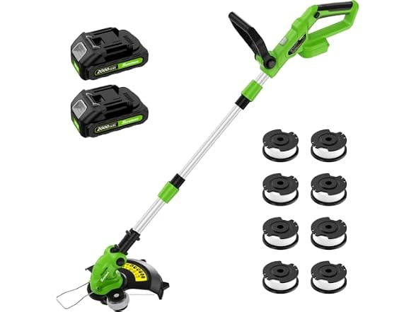 20V Electric String Trimmer, 2X 2.0Ah Battery