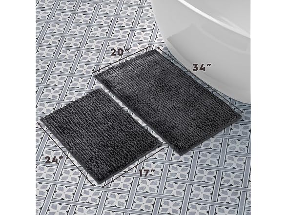 Laura Ashley Butter Chenille Bath Rug, Pi