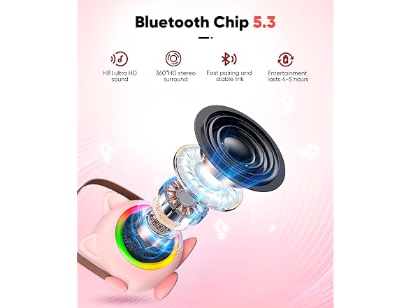 Aadmd Mini Karaoke Machine 2-Mic Kids