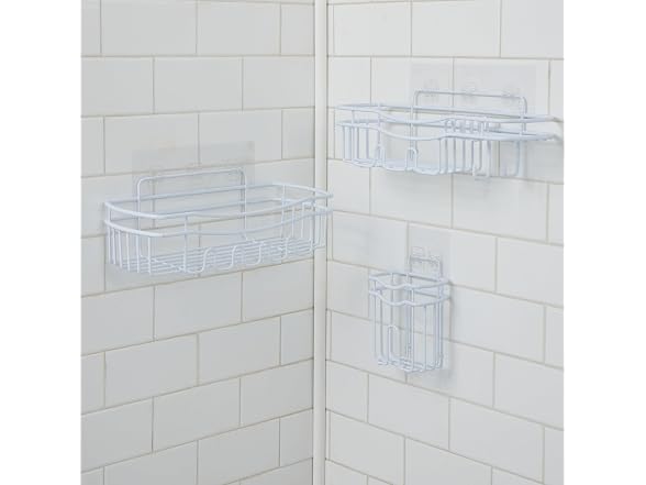 Bath Bliss Ultimate 3 Piece Adhesive Shower Caddy Set