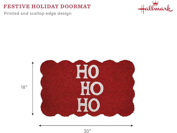 Hallmark Holiday Bath Rug Ho Ho Ho Red