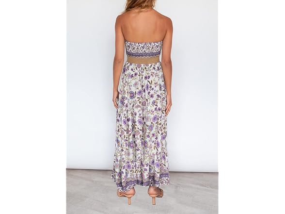 Zesica Women (M) Summer Boho Strapless Dresses