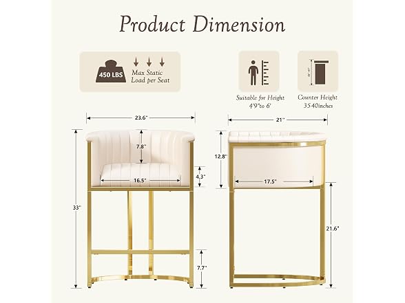 Mearounliving CARA011 BarStool 1 Count (Open Box) - Gallery 2
