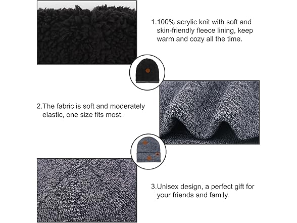 Mysuntown Beanie Hat Scarf Gloves Set Grey