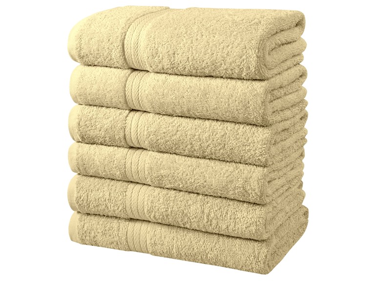 Simply Lofty 6 Pack 100% Cotton Bath Towel Set - 24 x 46", Taupe