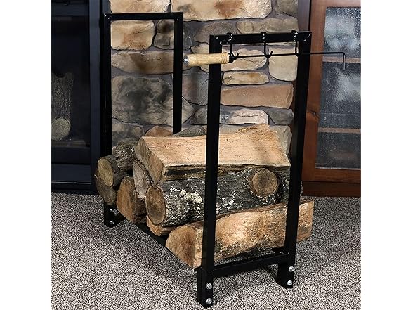 Sunnydaze Firewood Log Rack with Cover 30"