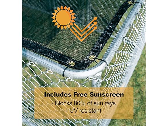 Chain Link Portable Kennel w/ Sunscreen