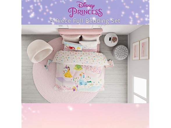 Franco Disney Princess Kids Bedding 5PC Set- Full
