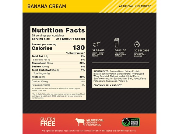 Optimum Whey Banana Cream, 2lbs