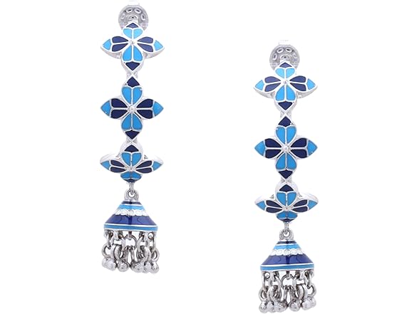 Navicia Azure Blue Jhumka Earrings