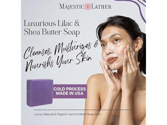 Majestic Lather Lilac Luxury Floral Bar Soap for Face & Body