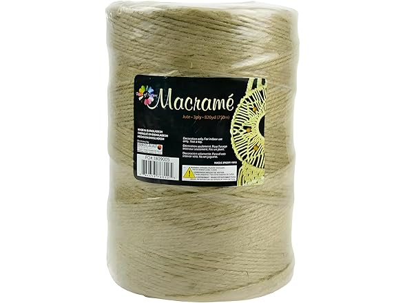 820 Yd. Touch of Nature Macramé 3 Ply Natural Jute Cording