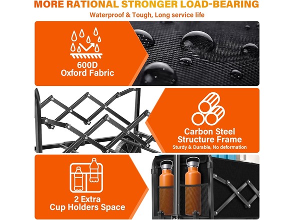 JINIHFW Wagon Cart Foldable, Portable w/ Wheels