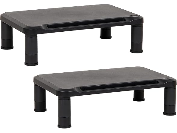 Mind Reader Monitor Stand Set of 2, Black