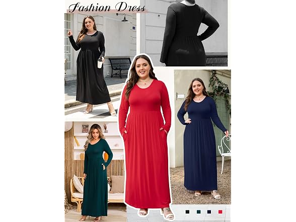 Bishuige Women (XL) Long Sleeve Maxi Dress