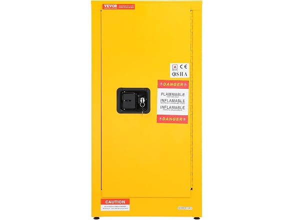 Flammable Safety Cabinet, 16 Gal, Cold-Rolled