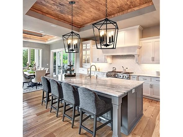 BrightHome Farmhouse Chandelier 4-Light, Black