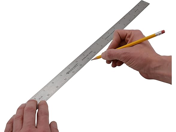 Westcott 18-Inch Stainless Steel Zero-Center Ruler