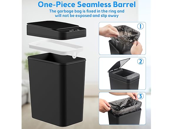 KOEYLE Bathroom Trash Can with Lid, 2PK