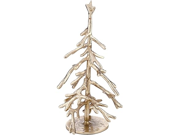 Metal Twig Tree Sculptures for Mantle or Tabletop, Set of 2, Gold - Gallery 3