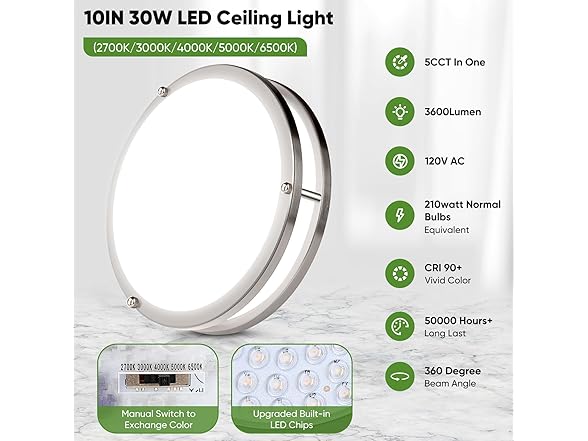TOBUSA Ceiling Light 10", 2PC