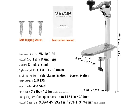 VEVOR Manual Can Opener, Commercial