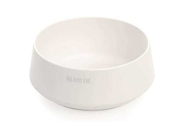 Fei & Eve Dog Bowl 30 Oz, Cloud White - Stain & Odor Resistant