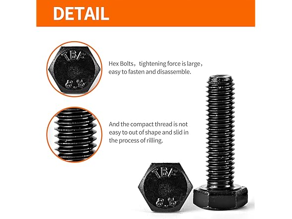M8 Hex Bolts 30-50mm Grade 8