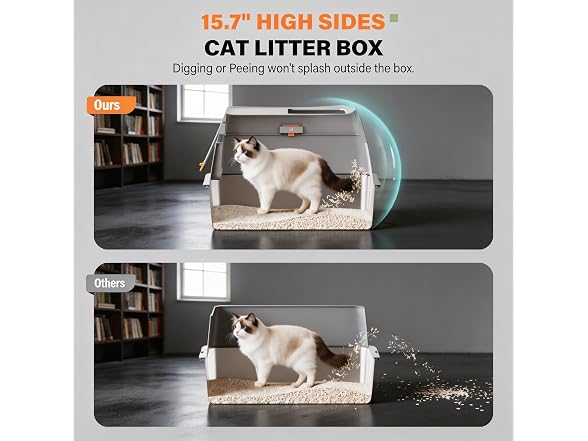 CatbruLop Stainless Steel Litter Box with Lid