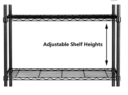 J&V Textiles 7057-BK 4-Tier Shelving Unit - Gallery 8