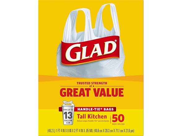 Glad Tall Kitchen Trash Bags 13Gal