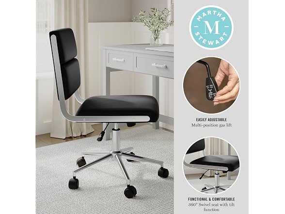 Martha Stewart Lulu Swivel Chair with Height Adjustable Seat