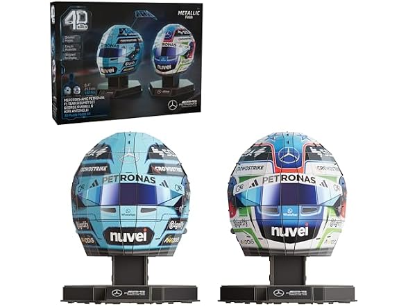 4D Build, Mercedes-AMG F1 Helmet Set 3D Model Kit